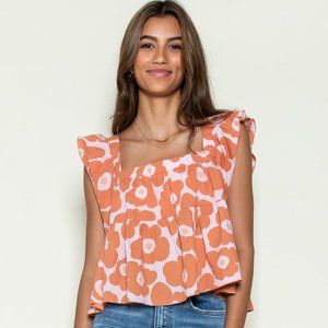 MEMPHIS FLORAL BABYDOLL TANK TOP